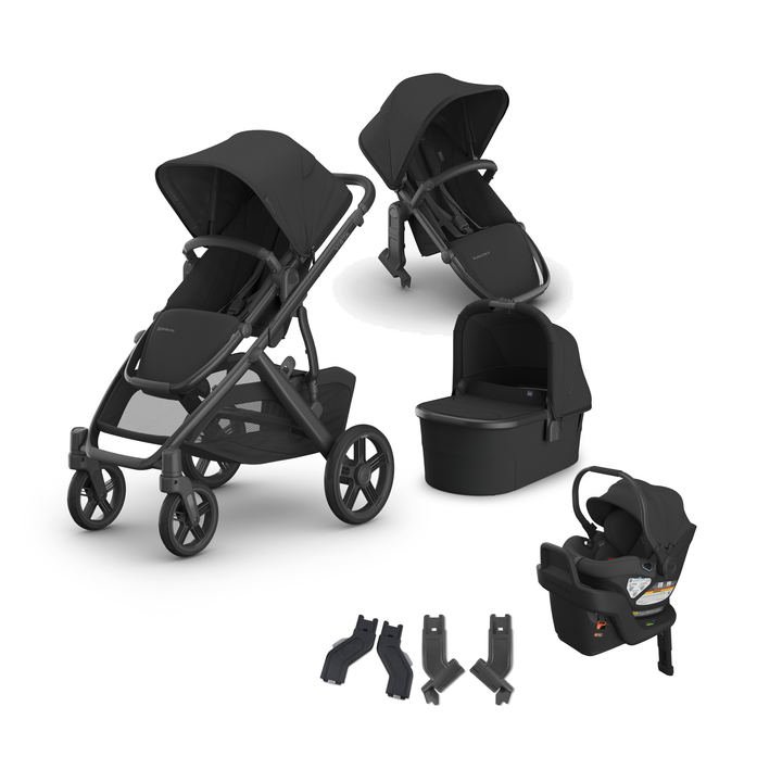 UPPAbaby Vista V3 Aria V2 Mega Bundle in Jake — all included components