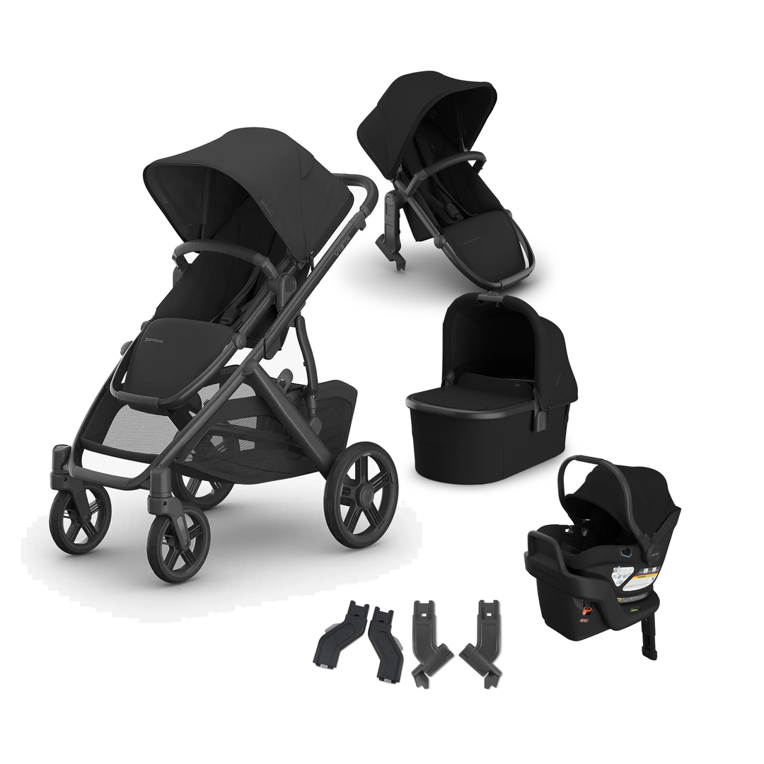 UPPAbaby Vista V3 Aria V2 Mega Bundle in James — all included components
