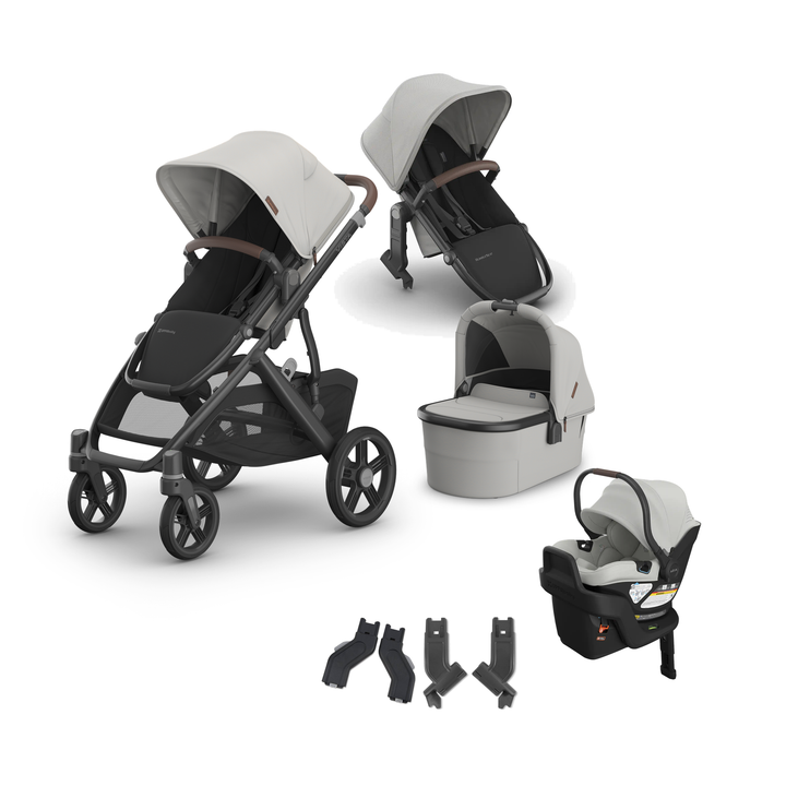 UPPAbaby Vista V3 Aria V2 Mega Bundle in Savannah — all included components