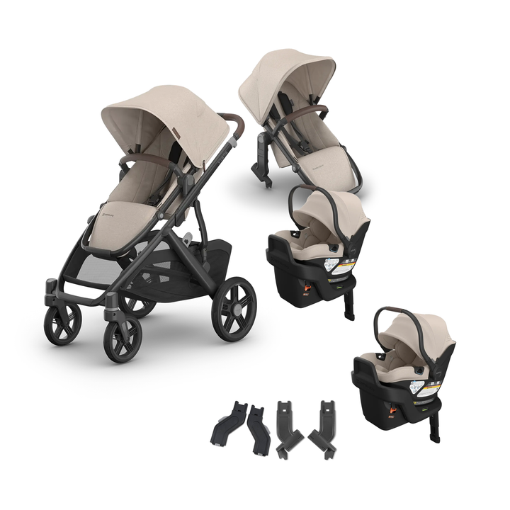 UPPAbaby Vista V3 Twin Aria V2 Grow Travel System in Ada — all included components