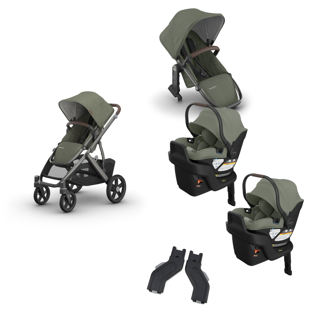 UPPAbaby Vista V3 Twin Aria V2 Grow Travel System in Evelyn — exact-color transparent all-components cover — CK transparent exact V4