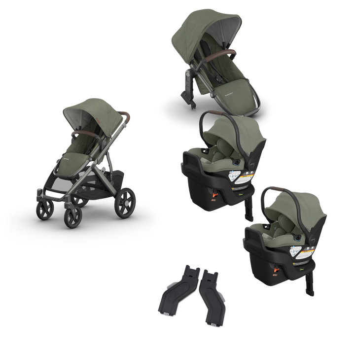 UPPAbaby Vista V3 Twin Aria V2 Grow Travel System in Evelyn — exact-color transparent all-components cover — CK transparent exact V4