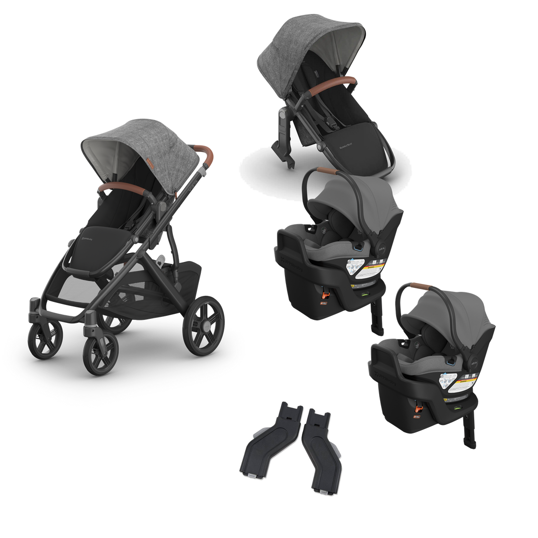 UPPAbaby Vista V3 Twin Aria V2 Grow Travel System in Greyson — exact-color transparent all-components cover — CK transparent exact V4