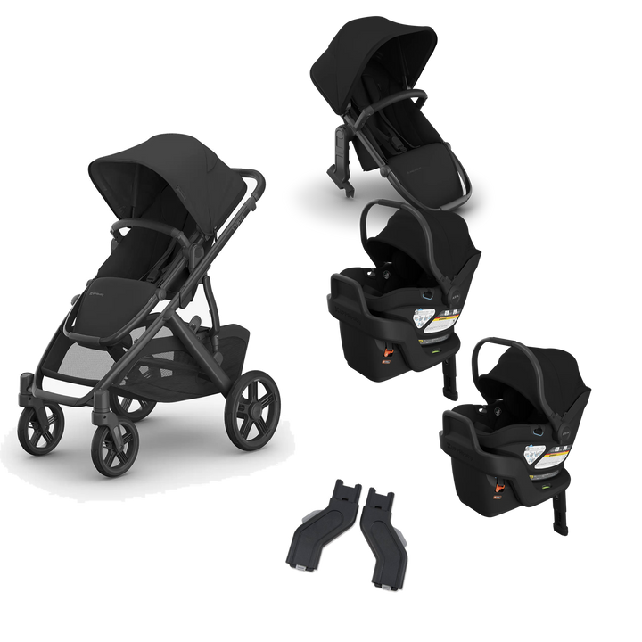 UPPAbaby Vista V3 Twin Aria V2 Grow Travel System in James — exact-color transparent all-components cover — CK transparent exact V4