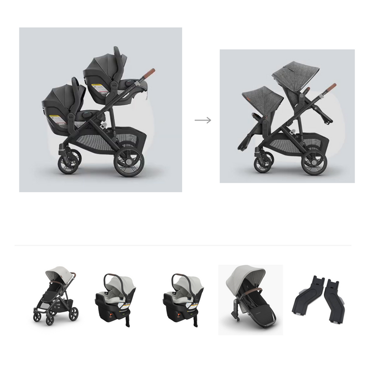 UPPAbaby Vista V3 Twin Aria V2 Grow Travel System in Savannah — official parent-use configuration and all included components — CK parent-use V3