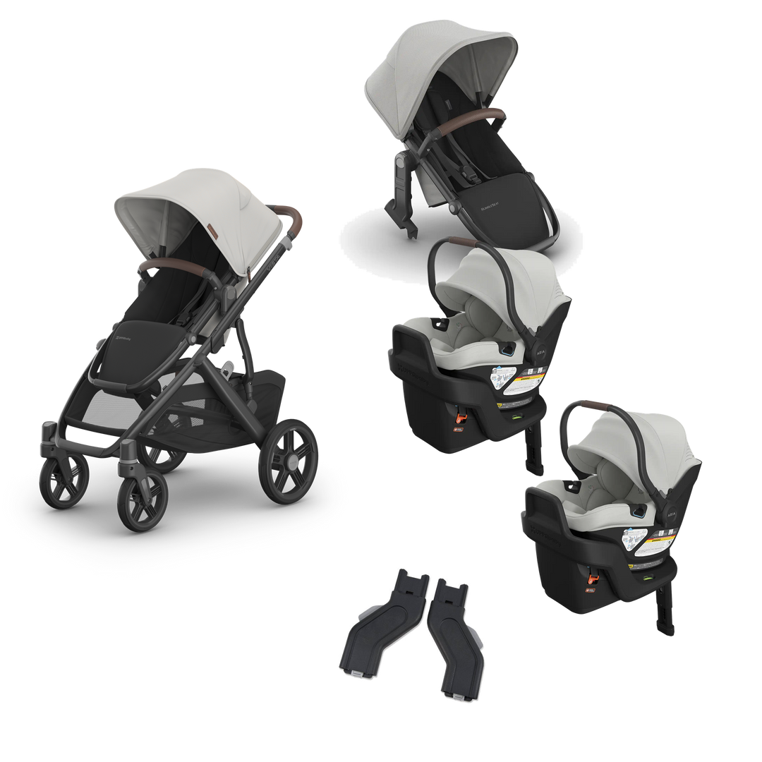 UPPAbaby Vista V3 Twin Aria V2 Grow Travel System in Savannah — exact-color transparent all-components cover — CK transparent exact V4