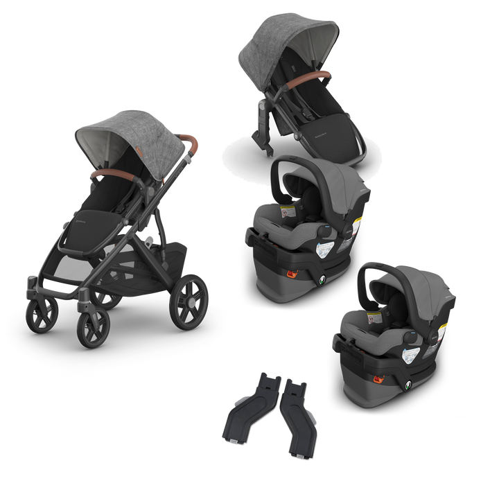 UPPAbaby Vista V3 Twin Mesa V3 Grow Travel System in Greyson — exact-color transparent all-components cover — CK transparent exact V4