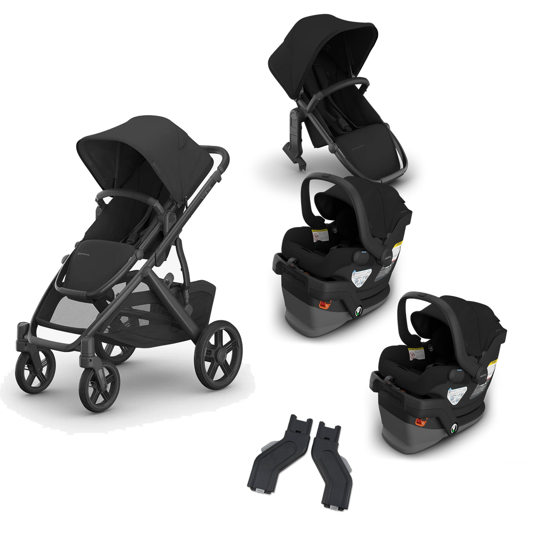 UPPAbaby Vista V3 Twin Mesa V3 Grow Travel System in James — exact-color transparent all-components cover — CK transparent exact V4