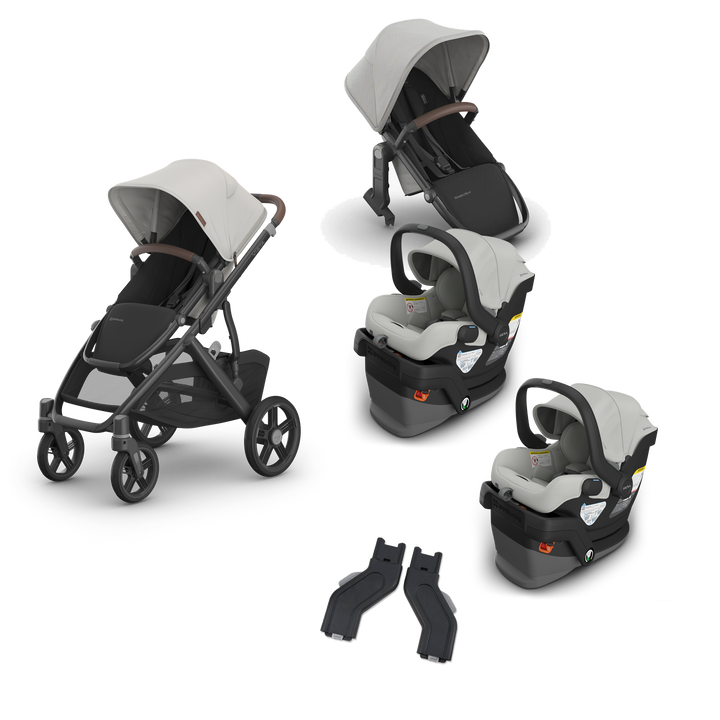 UPPAbaby Vista V3 Twin Mesa V3 Grow Travel System in Savannah — exact-color transparent all-components cover — CK transparent exact V4