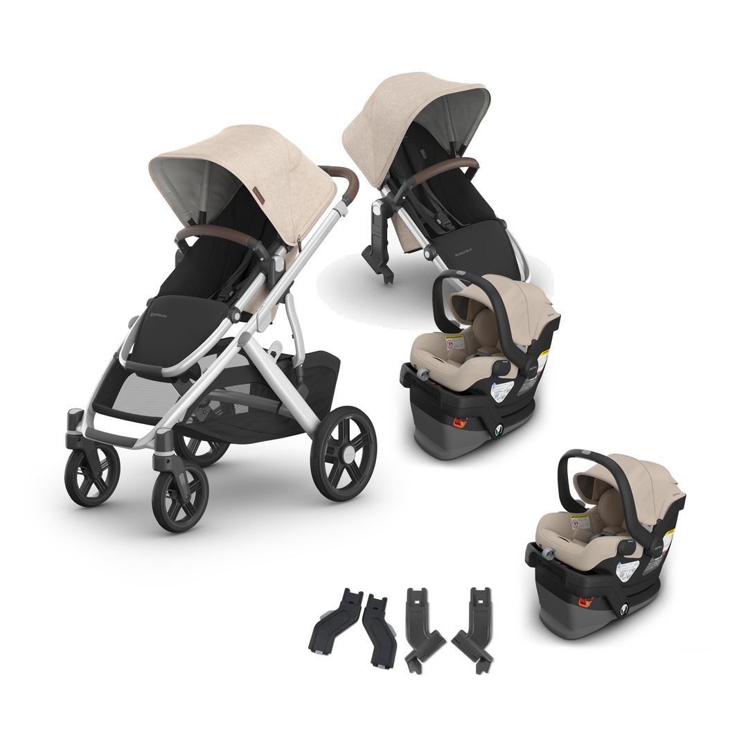 UPPAbaby Vista V3 Twin Mesa V3 Grow Travel System in Declan — all included components