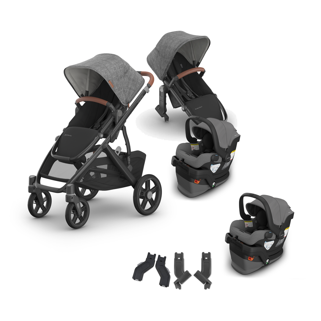 UPPAbaby Vista V3 Twin Mesa V3 Grow Travel System in Greyson — all included components
