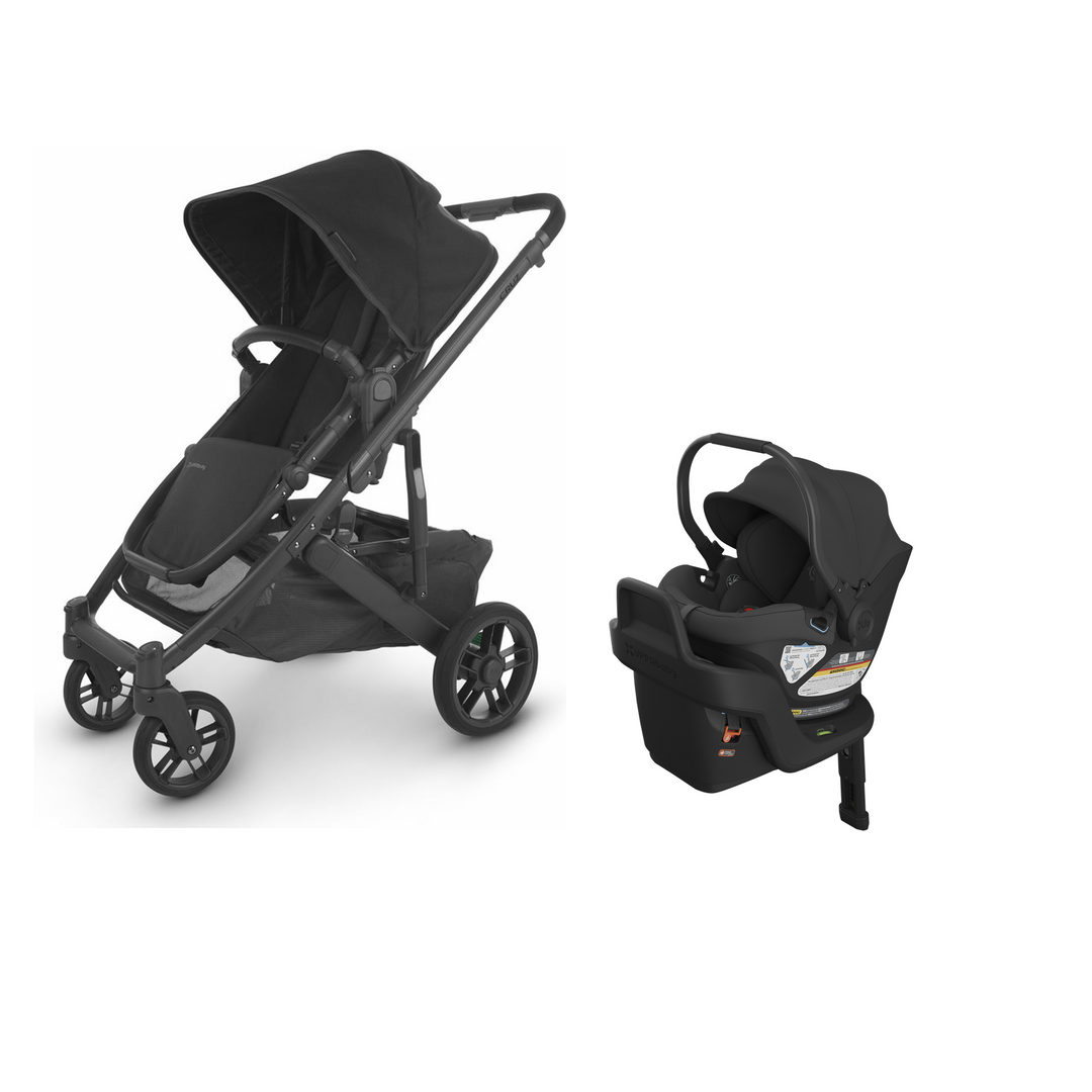 UPPAbaby Cruz V2 + Aria V2 Travel System - Jake - Cruz V2 stroller, Aria V2 infant car seat and base