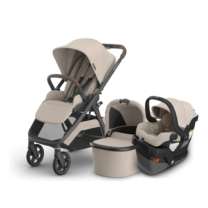 UPPAbaby Kona stroller in Ada with Bassinet V3 and Mesa V3 infant car seat and base in Ada