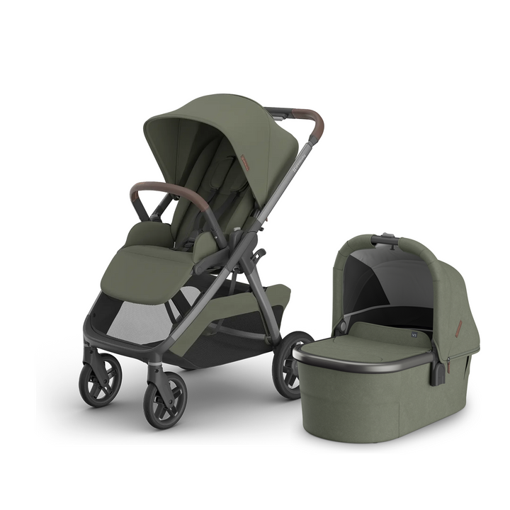 UPPAbaby Kona stroller in Evelyn with Bassinet V3 in Evelyn