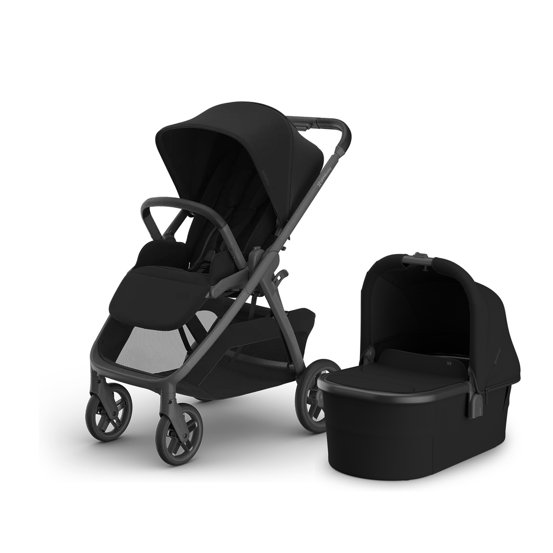 UPPAbaby Kona stroller in James with Bassinet V3 in James