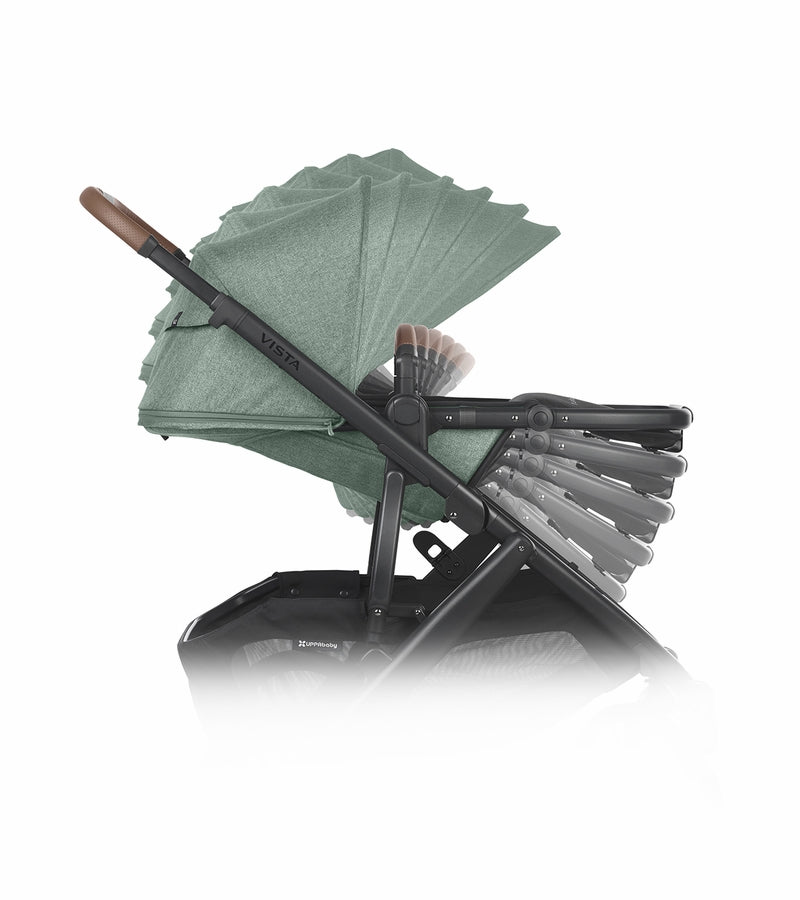 (Open Box - NEW) UPPAbaby Vista V2 Stroller - Gwen (Green Melange / Carbon / Saddle Leather)