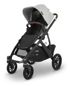 (Open Box - NEW) UPPAbaby VISTA V2 Stroller - Anthony (White and Grey Chenille/Carbon/Chestnut Leather)