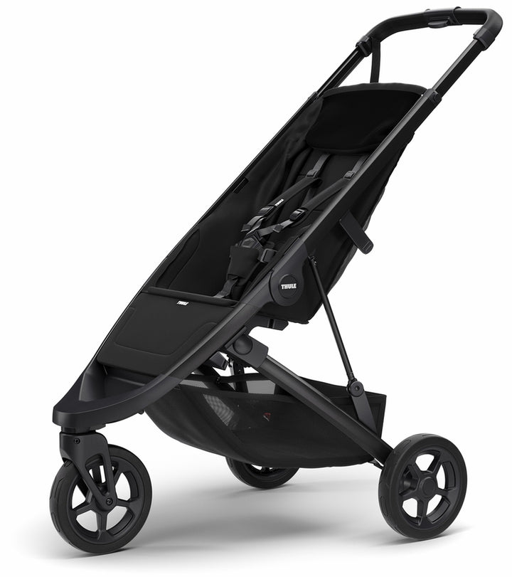 Thule Spring Stroller Bundle - Black/Black with FREE Wheel Reflectors