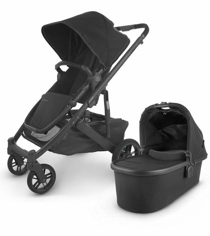 UPPAbaby Cruz V2 Stroller & Bassinet - Jake (Black/Carbon/Black Leather)