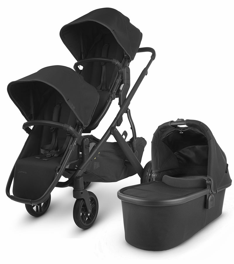 UPPAbaby Vista V2 Double Stroller - Jake (Black/Carbon/Black Leather)