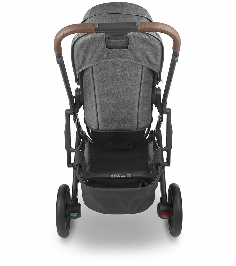 2018 uppababy cruz stroller gregory blue melange silver saddle leather Cruz V2 Stroller By Uppababy In Greyson Charcoal