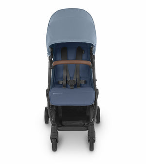 (Open Box - NEW) UPPAbaby Minu V2 Compact Stroller - Charlotte (Coastal Blue Melange / Carbon / Saddle Leather)