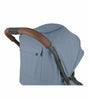 (Open Box - NEW) UPPAbaby Minu V2 Compact Stroller - Charlotte (Coastal Blue Melange / Carbon / Saddle Leather)