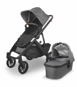 UPPAbaby Vista V2 Stroller & Bassinet - Greyson (Charcoal Melange/Carbon/Saddle Leather) - New, Open box