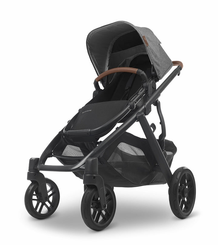 UPPAbaby Vista V2 Stroller &amp; Bassinet - Greyson (Charcoal Melange/Carbon/Saddle Leather)