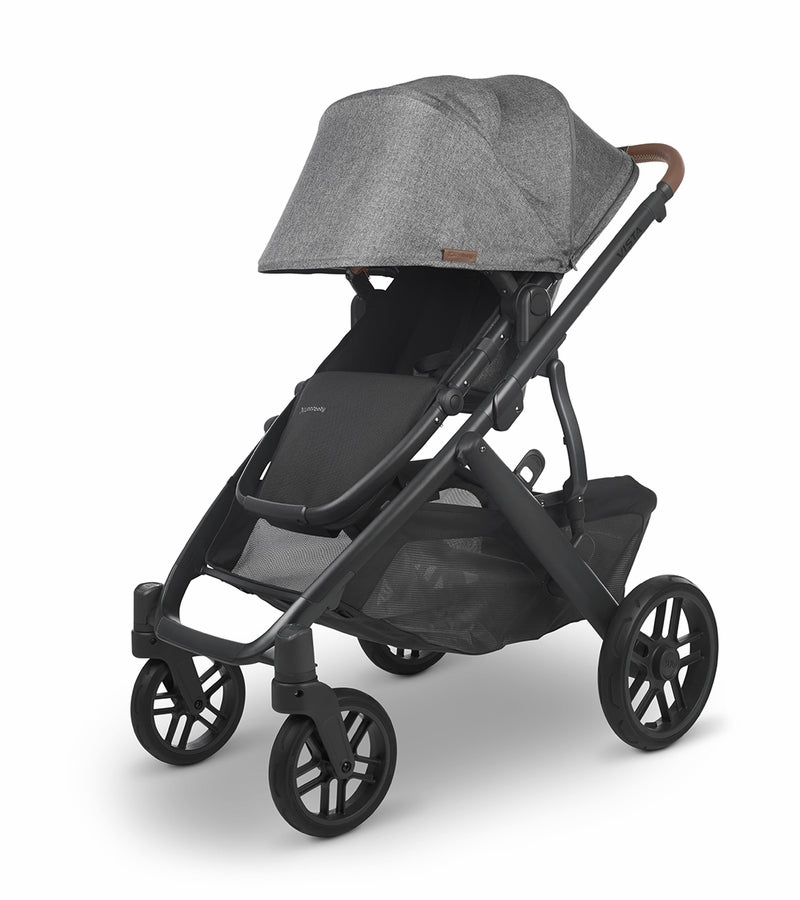 UPPAbaby Vista V2 Stroller &amp; Bassinet - Greyson (Charcoal Melange/Carbon/Saddle Leather)