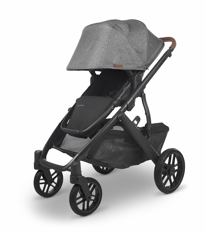 UPPAbaby Vista V2 Stroller &amp; Bassinet - Greyson (Charcoal Melange/Carbon/Saddle Leather) - New, Open box
